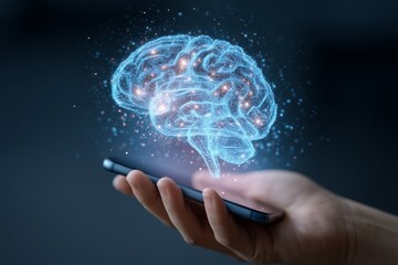 AI Brain Concept on Smartphone