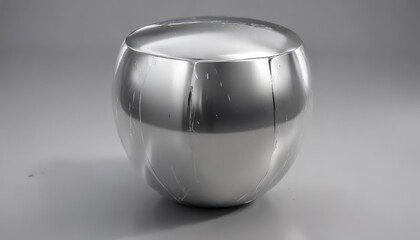 Highly polished silver, fine scratches visible, mirror, design