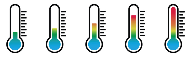 Temperature icon set. Thermometer icon. Temperature Symbol. Cold and hot icon vector.