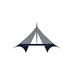 Cable-stayed bridge design, architectural illustration