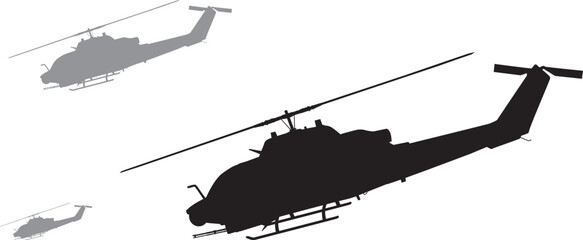 Helicopters vector silhouettes .eps