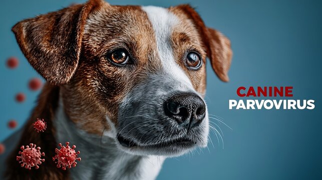 Close up of a dog highlighting canine parvovirus awareness.