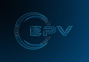 EPV low poly letter logo vector design. EPV lower poly logo design. Low poly logo.