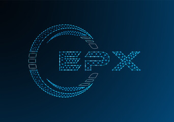EPX low poly letter logo vector design. EPX lower poly logo design. Low poly logo.