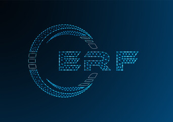 ERF low poly letter logo vector design. ERF lower poly logo design. Low poly logo.