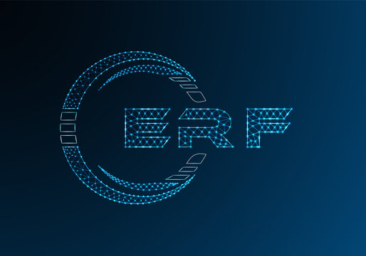 ERF low poly letter logo vector design. ERF lower poly logo design. Low poly logo.