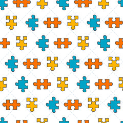 Naklejka premium Cognitive Challenge Multicolored Puzzle Party Pattern can be use for background and apparel design