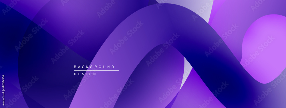 Poster abstract purple design features flowing shapes, gradients. modern background ideal for digital proje