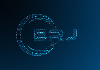 ERJ low poly letter logo vector design. ERJ lower poly logo design. Low poly logo.