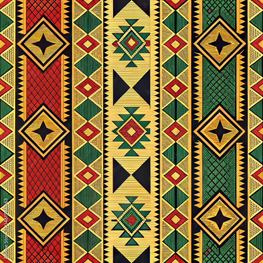 Poster Colorful geometric pattern design with diamonds and lines.