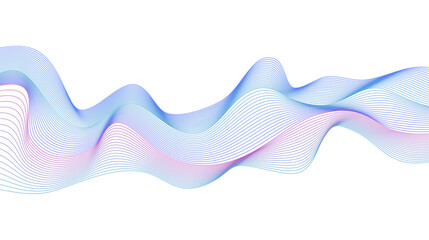 Abstract Wavy Lines Holographic Waveform Futuristic Contemporary Isolated Vector Design Element for 3d Backgrounds. Purple and Blue Colorful Rainbow Dynamic Fluid Motion Shapes