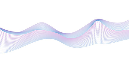 Abstract Wavy Lines Holographic Waveform Futuristic Contemporary Isolated Vector Design Element for 3d Backgrounds. Purple and Blue Colorful Rainbow Dynamic Fluid Motion Shapes