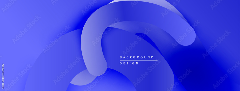 Poster Abstract blue design features flowing shapes, gradients. Text reads background design. Modern, dynamic visual composition.