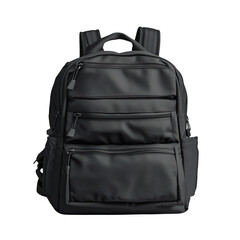 Fototapeta premium Contemporary black backpack showcasing sleek design and versatile storage solutions