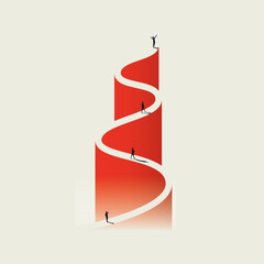 Business career growth vector concept. Symbol of progress, development, success, ambition. Minimal design eps10 illustration.