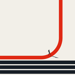 Business success vector concept. Symbol of individual growth, development, career opportunity. Minimal design eps10 illustration. © jozefmicic