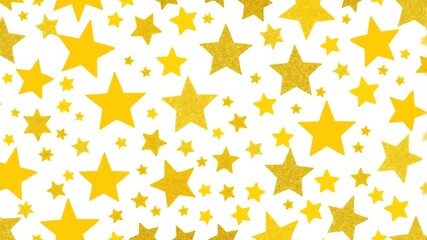 Seamless yellow stars glitter pattern on white background