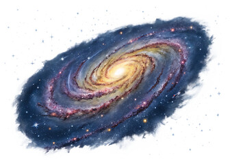 Fototapeta premium spiral galaxy isolated on white background, PNG