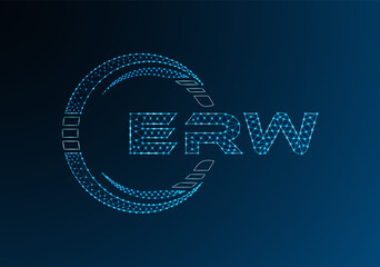 ERW low poly letter logo vector design. ERW lower poly logo design. Low poly logo.