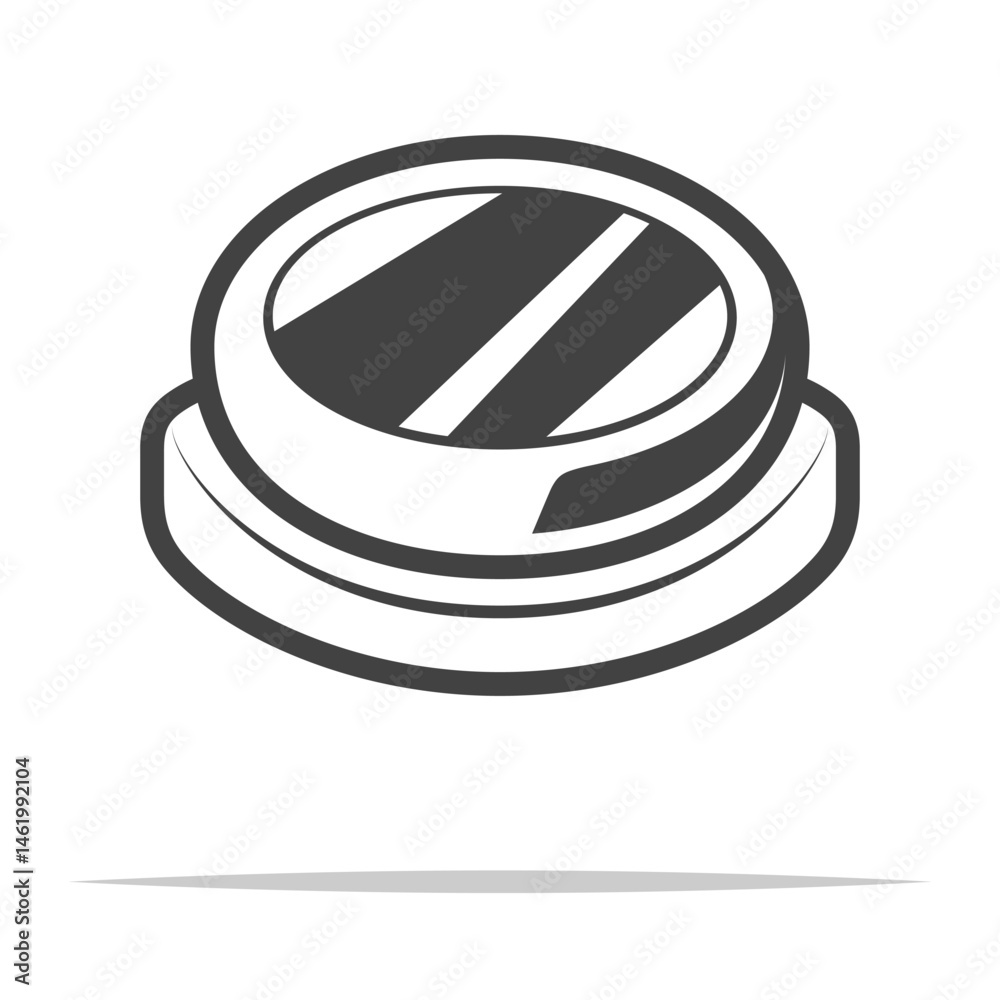 Wall mural push button outline icon transparent vector isolated
