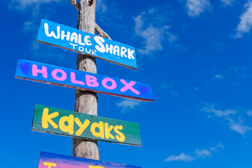 Fototapeta premium Holbox Tour Signs