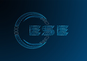 Fototapeta premium ESE low poly letter logo vector design. ESE lower poly logo design. Low poly logo.
