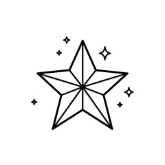 Obraz premium Star Icon with Sparkles in Minimalist Style 