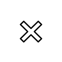 Icon graphic symbol black cross on white background  