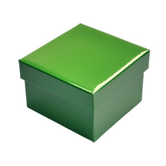 Green Gift Box Small Elegant Packaging isolated on transparent background