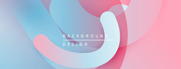 Abstract fluid shapes, pinks, blues blend. Modern design elements create dynamic background. Text reads background design.