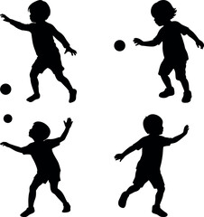 child playing vector silhouette