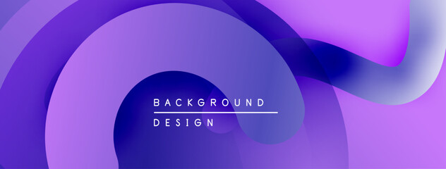 Abstract purple waves create dynamic background. Text reads background design. Minimalist, modern aesthetic. Smooth gradients dominate composition.