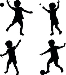 child playing vector silhouette