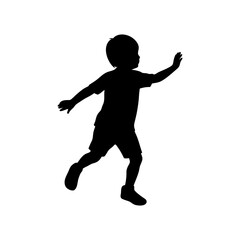 child playing vector silhouette