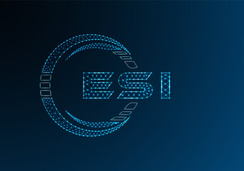 ESI low poly letter logo vector design. ESI lower poly logo design. Low poly logo.
