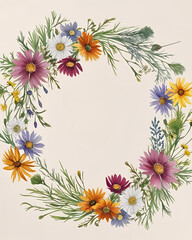 Obraz premium wildflowers, flower crown, floral, nature, boho, natural, bloom, petals, blossoms, headpiece, wreath, meadow, spring, summer, beauty, rustic, colorful, greenery, handmade, romantic, garden, outdoor, f