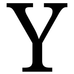 Bold Black Capital Letter Y High-Resolution Alphabet Graphic for Design Projects, Prints, and More