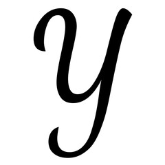 Elegant Cursive Letter Y  A Stylish Handwritten Alphabet Design, Perfect for Monograms, Logos, and Calligraphy Projects