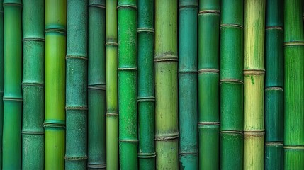 Fototapeta premium Green Bamboo Fence Texture.