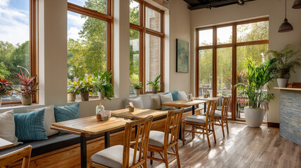 Bright and Airy Cafe with Natural Decor