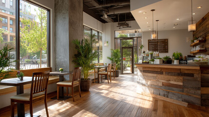 Bright and Airy Cafe with Natural Decor