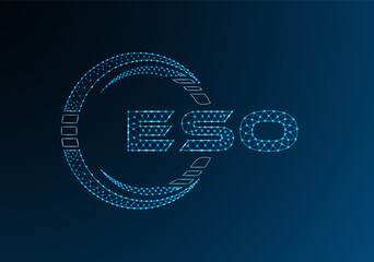 ESO low poly letter logo vector design. ESO lower poly logo design. Low poly logo.