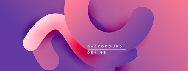 Abstract fluid shapes blend, creating vibrant purple, pink gradient. Modern design element for backgrounds, presentations. Minimalist aesthetic.