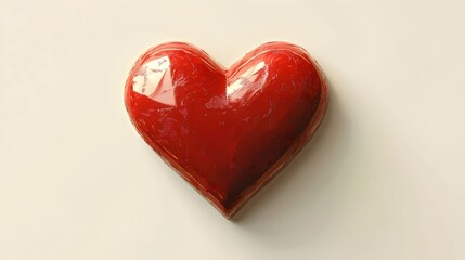 Fototapeta premium A heart made of chocolate is sitting on a white surface
