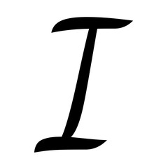 Elegant Cursive Capital Letter I A Stylish Handwritten Font Design