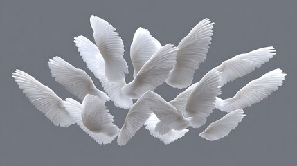 Fototapeta premium Floating White Wings Angelic Grace Purity.
