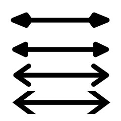 Collection of Simple Black Arrows  Horizontal and Double-Headed Arrow Icons for Design Projects