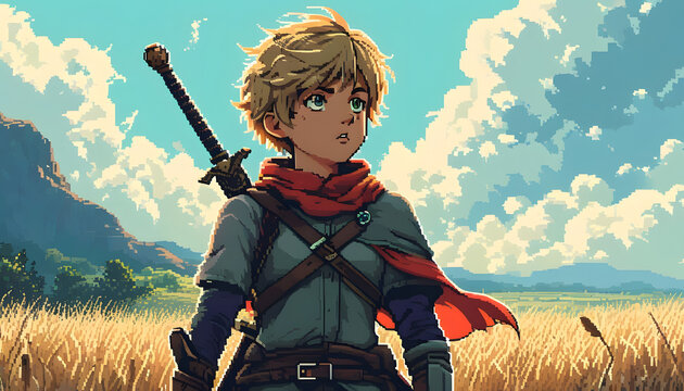 Young adventurer with a sword