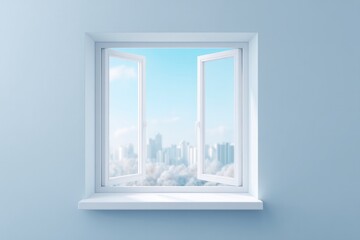 Obraz premium wide-open window against clean white background inviting exploration and minimalistic design