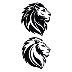 Fototapeta premium Lion Head icon – Wild Animal Face Vector Symbol and Predator Icon